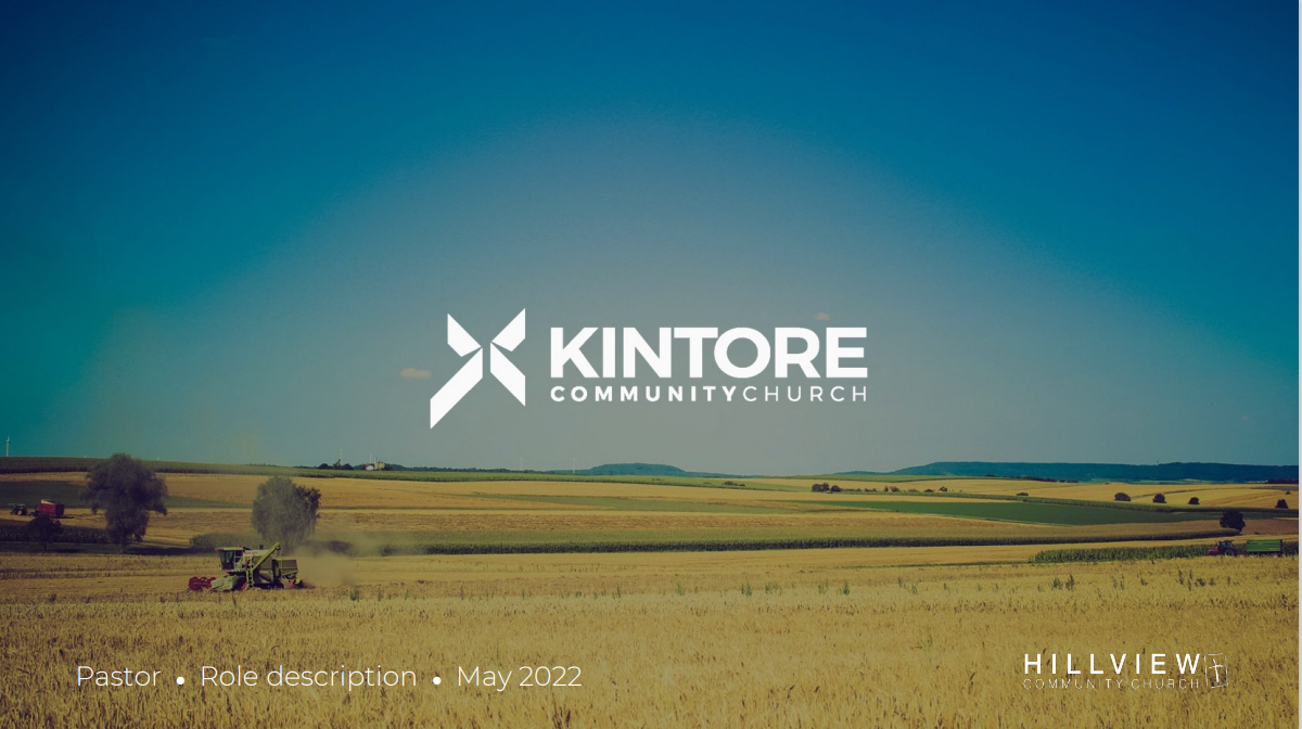 Kintore Community Church - Pastor - Role Description - May 2022